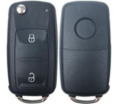 Funda de llave de control remoto con tapa para coche de 2 botones, carcasa para VW Volkswagen Amarok Polo Golf 4 5 6 MK4 Bora Jetta Altea Alhambra Passat Fox negro