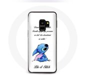 Coque pour Samsung Galaxy S9 plus Lilo et Stitch Ohana Citation Blanc