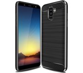For Samsung Galaxy A6 plus 2018 Silicone Case Soft Carbon Fiber Back Cover for Galaxy A9 Star Lite Shockproof Smart Phone Case Samsung A6 plus 2018 rojo