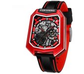 Reloj mecánico automático cuadrado hueco informal de moda creativa para hombre