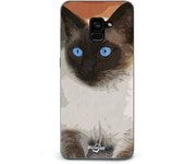 Coque pour Samsung Galaxy A8 Plus Chat Siamois Noir et blanc Yeux Bleus