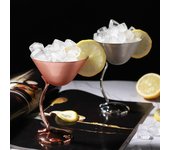 Copa de acero inoxidable para cóctel, copa de bebida para fiesta de boda, copa de Metal de oro rosa, flauta de champán, copa de Martini, copa para batidos de postre Silver Goblet 200ml