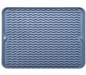 Tapete aislante de goma para mesa, antideslizante, impermeable, resistente al calor, para secar platos en la cocina. azul
