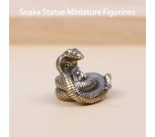 Estatua de serpiente de bronce antigua Figuras en miniatura Adornos de escritorio de animales del zodíaco de cobre Artesanías de latón onesize