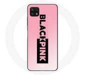 Coque pour Samsung Galaxy A22 5G Blackpink Groupe de K-pop Logo Noir Rose Fond Rose