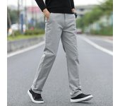 Pantalones casuales de otoño, pantalones elásticos sueltos para hombre, pantalones negros de mediana edad de talla grande de cien yardas, pantalones de tendencia recta para hombre 28