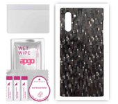 apgo Protective Skin Sticker for the back compatible with Samsung Galaxy Note 10, Wrap Film, Foil, Vinyl - Pattern Carbon Black Pixel