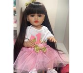 Muñecas de juguete Reborn realistas de 22 pulgadas, muñeco de bebé de vinilo completo de silicona, princesa realista, regalos de cumpleaños y Navidad para niños 22 inch about 55 cm azul