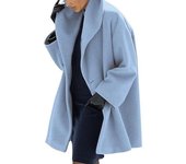 Abrigo de otoño e invierno para mujer, chaquetas largas con capucha, abrigos de lana cálidos y ajustados con bolsillos XXL
