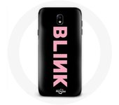 Coque pour Samsung Galaxy S5 Blink Fandom Blackpink Logo Rose Fond Noir