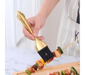 1 pieza de cepillos de aceite de acero inoxidable de silicona para cocina, barbacoa, parrilla, horneado, cepillos de cocina, herramientas de cocina para barbacoa plata