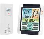 Higrómetro inalámbrico para interiores y exteriores, termómetro, Monitor de temperatura y humedad, clima Digital blanco