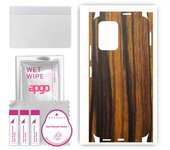 apgo Protective Skin Sticker for the back+sides compatible with Xiaomi POCO X3 GT, Full Wrap Film, Foil, Vinyl - Pattern Tigerwood