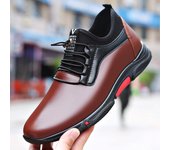 Zapatos casuales para hombre, de piel sintética, color negro, para primavera, mocasines de suela suave con cordones, zapatillas de negocios para exteriores, zapatos para hombre 37