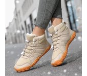 Botas de nieve cálidas de invierno para mujer, zapatos de algodón de gran tamaño, botas de algodón de media caña para hombre a prueba de salpicaduras y de felpa gruesa 36