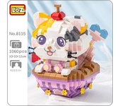 LOZ 8115 mundo Animal sirena gato pastel de princesa manzana mascota muñeca modelo Mini bloques de diamante juguete de construcción para niños sin caja