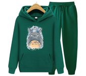 Conjunto de sudadera con capucha de manga larga para mujer Conjunto de sudadera con capucha de Totoro de dibujos animados de anime japonés Sudadera con capucha de Totoro de dibujos animados para mujer S