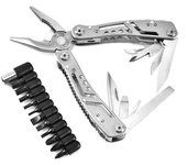 Alicates multifuncionales plegables 11 en 1, herramienta portátil de supervivencia para acampar, con destornillador de 12 puntas y minicuchillo.