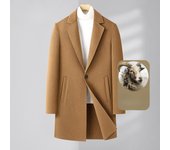 Abrigo de lana de doble cara con un botón para hombre, largo medio, estilo coreano, informal, para jóvenes, otoño e invierno, abrigo de lana nuevo, ropa para hombre M