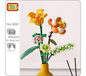 LOZ 1658 flor eterna hierba planta hibisco lirio Margarita hortensia modelo DIY Mini bloques de construcción juguete para niños sin caja