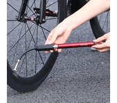 Bomba de neumáticos de bicicleta de aleación de aluminio 120PSI, inflador portátil de bicicletas, inflador telescópico de neumáticos de bicicleta azul