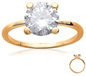 Solitario Chapado en Oro 'Unique' blanco dorado - Ø 8 mm 52 oro