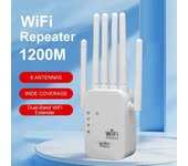 Repetidor WiFi de banda dual de 1200 Mbps, extensor de señal inalámbrica de 2,4 G y 5 G, enrutador amplificador WiFi de largo alcance para oficina y hogar