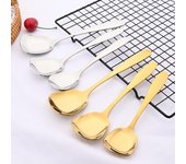 Juego de vajilla de acero inoxidable 18/10 de calidad superior con 3 tamaños de cucharas planas para sopa, cuchara para revolver, cubiertos, accesorios de cocina plata