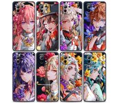 Funda de teléfono para Xiaomi Mi 11 Lite 5G NE 11i 11X 11T 12 Pro Poco F3 X3 GT X4 NFC Pro Fundas Cover Anime Genshin Impact Flower Game Mi 11
