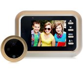 2.4 cámara de seguridad de la pantalla 2.0MP de la pulgada ningún visor de la mirilla de la molestia, tarjeta de la ayuda 32G TF doorbell Q8 oro