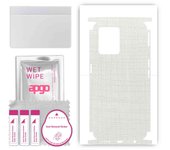 apgo Protective Skin Sticker for the back+sides compatible with Realme 9 Pro Plus, Full Wrap Film, Foil, Vinyl - Pattern White Fabric