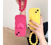Funda para teléfono Samsung A22 A50 A11 A14 de silicona con cadena de cuentas 3D anticaídas para niña. Samsung A10