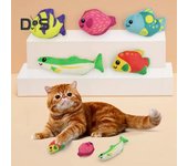 Juguete de peluche para gatos con forma de pez, suave, resistente a las mordeduras, interactivo, para masticar, para reducir la ansiedad, para limpiar los dientes y para calmar las emociones amarillo