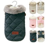 Chaqueta de invierno para mascotas, ropa muy cálidas para perros pequeños con Cuello de piel, trajes de algodón para mascotas, abrigo para Bulldog Francés, chaleco para Chihuahua S