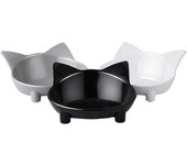 Cuenco para gatos Cuenco poco profundo para gatos Plato antideslizante para gatos Cuenco ancho para gatos para aliviar la fatiga de los bigotes Cuencos de comida y agua para mascotas para perros blanco