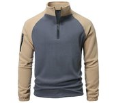 2024 Abrigos de invierno cálidos de polar con cuello alto y cremallera para hombre, abrigos deportivos para exteriores, jerseys, ropa informal para hombre XXXL caqui