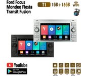 Reproductor Multimedia estéreo Android 2 DIN para coche Ford Focus 2007 Mondeo s-max C MAX Kuga Galaxy Fiesta Transit Fusion Navi BT GPS Wifi 1 + 16GB negro
