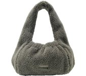 1342 Bolso tote pequeño horizontal de piel sintética de ecopiel esponjosa con un solo hombro SC Baby Lou Dumpling A [Rootote] (05 Sésamo)