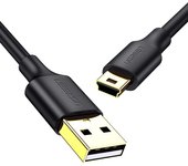 Ugreen 5-pinowy pozłacany kabel USB - mini USB 0,25m czarny (US132)