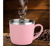 Taza de paja de trigo de acero inoxidable, termos aislantes, Taza de leche, café y agua azul