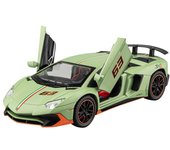 Lamborghini LP780-4, coche deportivo de aleación fundida a presión a escala 1/22, con sonido y luz, juguete de simulación de retroceso, ideal como regalo de cumpleaños para niños. gris