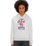 Sweat à capuche Femme - COMME UN GRAND VIN JE ME BONIFIE AVEC L'ÂGE WAF XS blanco sucio
