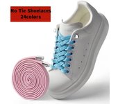 Cordones planos sin cordones para senderismo, zapato para correr, cordones elásticos, zapatillas de deporte para ocio al aire libre, cordones planos de seguridad rápida para niños y adultos, cordones perezosos