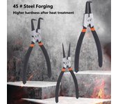 High Carbon Steel Hand Circlip Plier 7/9 inch Snap Rings Puller  Electrician Tool lnternal Curved-7inch
