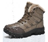Botas altas de invierno de talla grande, botas impermeables para exteriores, botas de nieve para hombre, botas de senderismo para hombre 39 negro