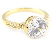 Anillo Blanco 'Samantha' Chapado en Oro 50 blanco