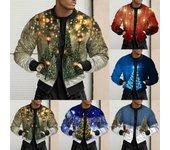 Chaquetas finas estampadas de otoño e invierno para hombre Chaquetas estampadas versátiles informales para hombre XXXL caqui