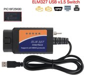 FORscan ELM327 USB v1.5 Switch HS-CAN y MS-CAN Admite la mayoría de los protocolos OBDII Chip PIC18F25K80 Cable de diagnóstico para automóvil OBD2 ESCÁNER Accesorios para automóvil negro
