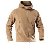 Chaquetas tácticas de lana de invierno para hombre, abrigos militares cálidos para deportes al aire libre, con capucha de caparazón suave, para senderismo, caza, chaqueta de combate del ejército para hombre S 50-65kg negro