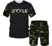 Conjunto de camuflaje con estampado 3D de verano, chándal informal para hombre, ropa deportiva de gran tamaño de 2 piezas, camiseta para hombre, pantalones cortos de playa, trajes XL